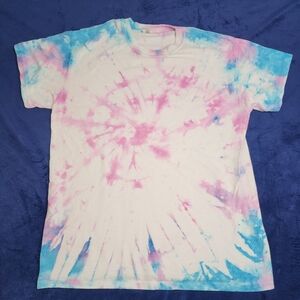 Gildan Tie-Dye Short Sleeve Tee - Pink and Blue